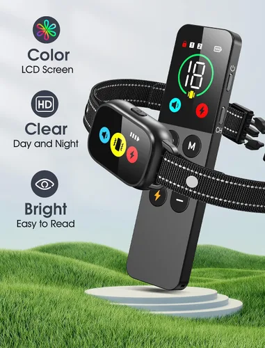 Miniatura 2 de Collar de entrenamiento para perros con control remoto, collar inteligente de choque para perros con 3 modos de entrenamiento e iconos