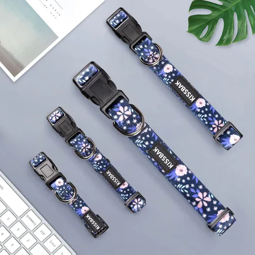 Miniatura 2 de Collar de perro para perros pequeños – Diseño especial lindo collar para perro hembra, suave, ajustable, elegante, floral, perrita S, flor de piña