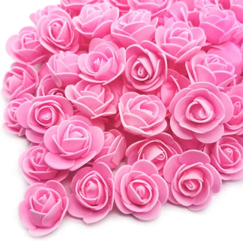Miniatura 13 de D-Seven Flores artificiales, 100 unidades, mini rosas de espuma para manualidades, ramos de boda, centros de mesa de baby shower, arreglos florales