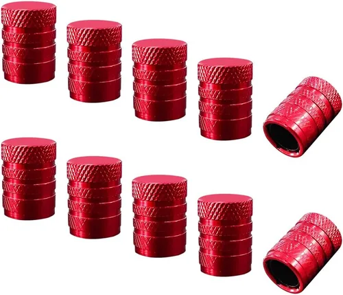 Miniatura 7 de Ziciner 5 piezas de tapas de vástago de válvula de neumático para automóvil, cubiertas de vástago de rueda de aluminio anodizado, tapas de aire