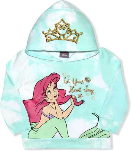 Miniatura 2 de Disney Princess - Paquete de 2 sudaderas con capucha y pantalón deportivo para niñas color verde teñido anudado