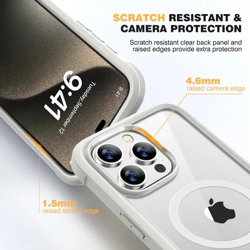 Miniatura 395 de Diaclara Funda diseñada para iPhone 16, mejorada [protección completa de la cámara], carcasa resistente de cuerpo completo con protector de pantalla