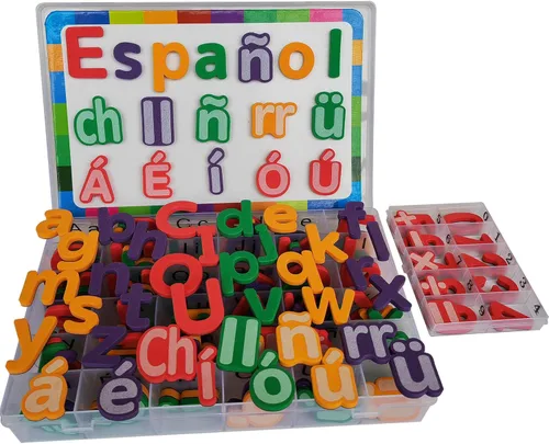 Letras magnéticas del alfabeto en español e inglés y números ABC imanes pizarra, letras españolas y números magnéticos para niños, juguetes