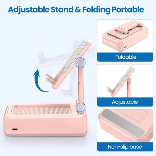 Miniatura 6 de JTEMAN Soporte para teléfono celular con altavoz Bluetooth, regalos de cumpleaños para mujeres y hombres, accesorios de cocina para hombres, Rosa