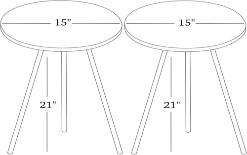 Miniatura 2 de Juego de 2 mesas auxiliares redondas de madera con aspecto de mármol, mesa auxiliar anidable para espacios pequeños, mesita de noche, mesa de noche