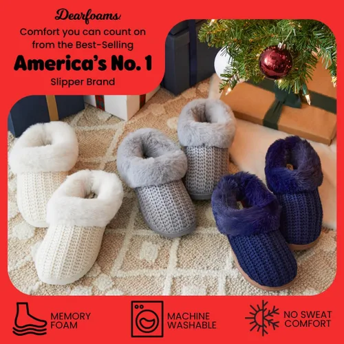 Miniatura 6 de Dearfoams Pantuflas de punto de chenilla Hannah para mujer