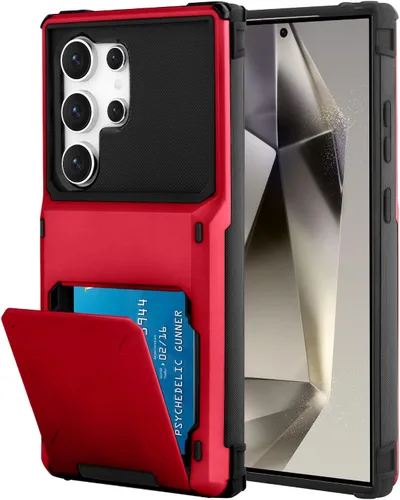 Miniatura 137 de Funda tipo cartera para Samsung Galaxy S22 Ultra con 4 ranuras para tarjetas de crédito a prueba de golpes, funda híbrida de protección reforzada