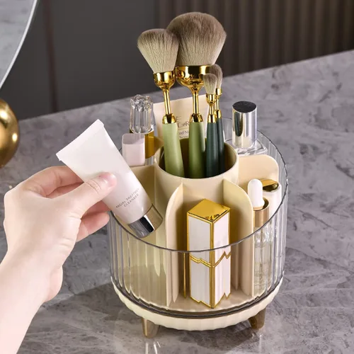 Miniatura 6 de Makeup 360° Rotating Makeup Brush Holder Lipstick Organizer 6 Slot Desktop for Cosmetic Pen Eyeliner Storage Organizer(A)