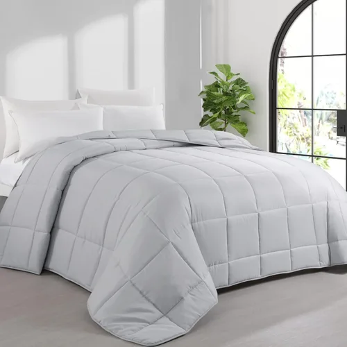Miniatura 10 de HOMBYS Edredón de tamaño King de Alaska de 136 x 120 pulgadas para todas las estaciones, relleno de edredón de gran tamaño, edredón de cama Gris