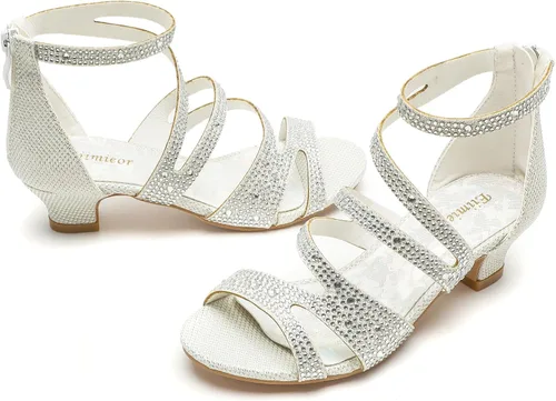 Miniatura 4 de Zapatos de tacón alto para niñas, zapatos de vestir para fiesta de boda, sandalias de tacón alto para niñas pequeñas y grandes