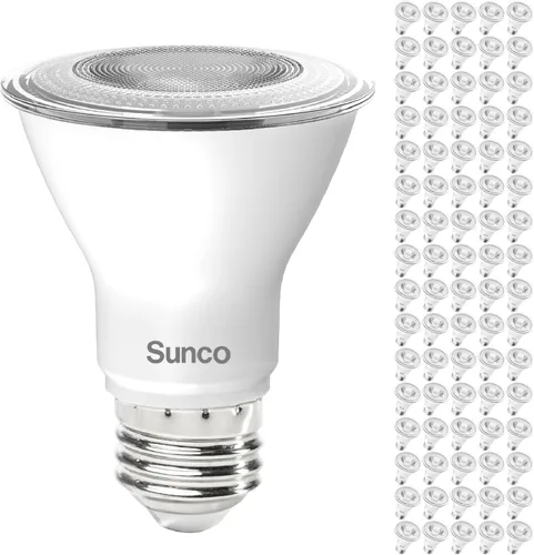 Miniatura 9 de Sunco Paquete de 10 Bombillas LED PAR20, Bombillas de Luz de Riel Iluminación de Inundación Interior Exterior, Alto Brillo, 800 LM, 8W