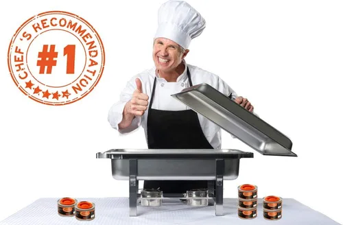 Miniatura 3 de Latas de combustible de roce con mecha resellable Luminar, paquete de 12, 4 horas - Quemadores de calidad premium para calentadores de alimentos