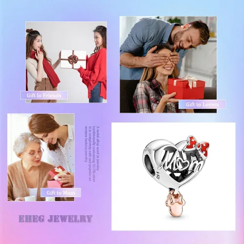 Miniatura 6 de Collar con dije de plata de ley 925 con circonita cúbica 5A para el día de la madre, cumpleaños, día de San Valentín, colección de joyas, regalos