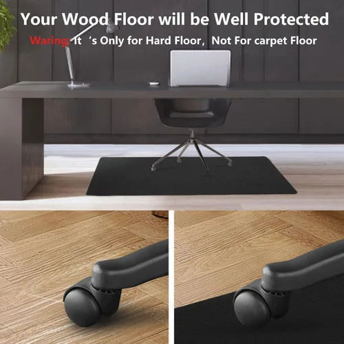 Miniatura 2 de Tapete para silla de oficina para sillas con ruedas, tapete antideslizante para silla de escritorio de oficina para pisos de madera dura, protector
