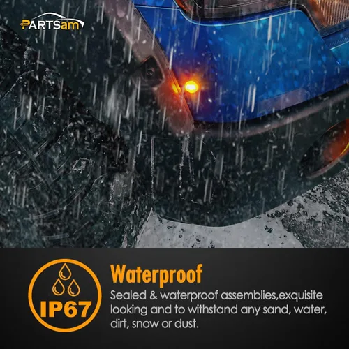 Miniatura 6 de Partsam 20 luces LED ámbar de 3/4 pulgadas con enchufe, mini indicadores redondos sellados de 3/4 pulgadas, luces de parrilla para camión, remolque