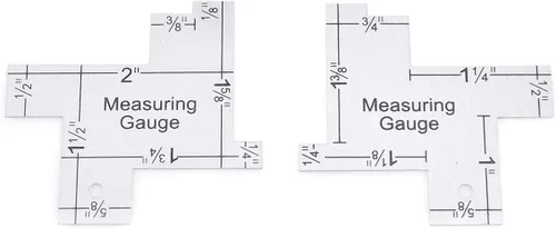 Miniatura 2 de Semetall Paquete de 2 mini medidores de mano de 2 pulgadas para coser y patchwork, plástico, plateado