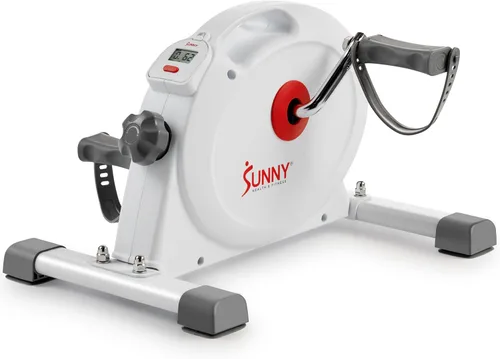 Sunny Health & Fitness Smart Under-Desk Bike Exerciser, Low-Impact Cardio Cycling Equipment for Home/Office, Mini Paddler for Arm/Leg Mobility Blanco
