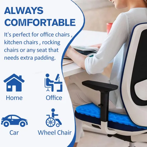Miniatura 6 de Cojín de gel para asiento, almohadillas de silla de cojín de gel súper grande con funda antideslizante para silla de ruedas para el hogar, oficina