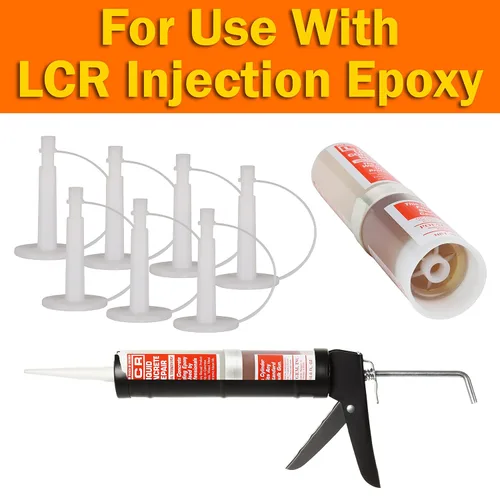 Miniatura 5 de POLYGEM EPOXY LCR Injection Epoxy Part A Resina y endurecedor B con 7 puertos para reparación de grietas de cimentación de hormigón, utiliza grietas