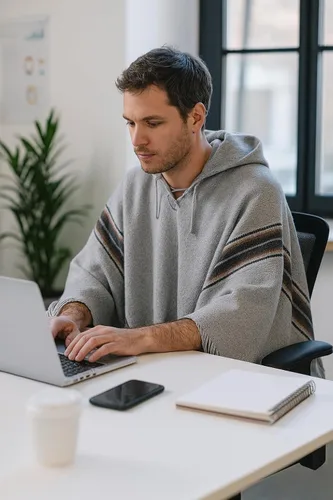 Miniatura 25 de Gamboa Poncho de alpaca para hombre Pancho mexicano con capucha vaquero y ponchos occidentales manta para adultos
