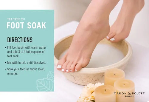 Miniatura 3 de CARON & DOUCET Aceite de árbol de té para pies con sal de Epsom y sal del mar muerto, natural, alivia el dolor y los pies cansados, ayuda a reducir