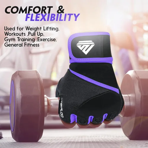 Miniatura 4 de Guantes de Entrenamiento Guantes de Gimnasio Guantes de Levantamiento de Pesas para Hombres y Mujeres con Almohadilla Completa en la Palma, Soporte