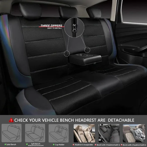 Miniatura 4 de CAR PASS Fundas de cuero para asientos de automóvil, cubierta universal deportiva para automóvil con esponja compuesta de 5mm