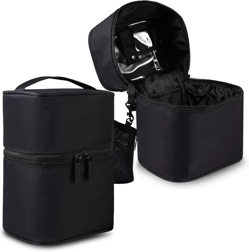 Miniatura 12 de Organizador de brochas de maquillaje, bolsa de maquillaje, juego de brochas de 7.5 x 5.5 x 4.4 pulgadas, soporte para lápices de viaje profesional