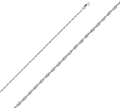 Miniatura 2 de Wellingsale Cadenas de cuerda de oro macizo de 14 quilates (opciones de selección)