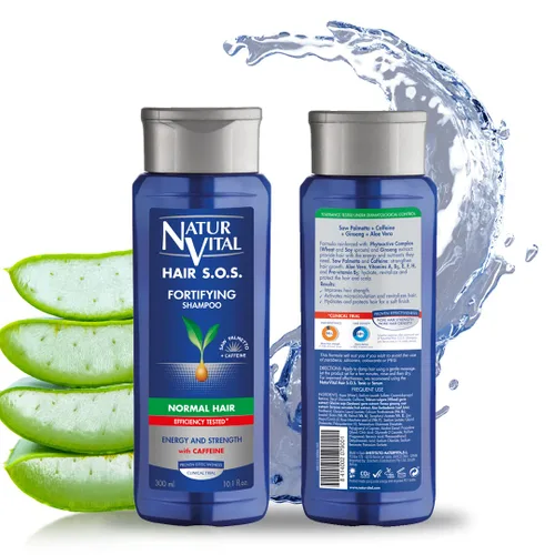 NaturVital Champú revitalizante para cabello orgánico de aloe vera y ginseng unisex, natural para cabello normal, evita la rotura del cabello, libre