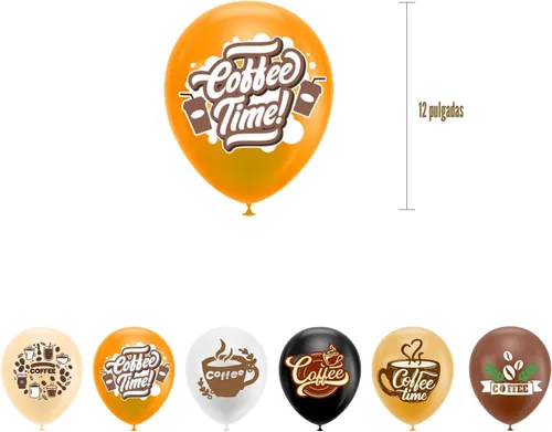 Miniatura 3 de 30 globos de café, 6 estilos para suministros de fiesta de café y decoraciones de cumpleaños