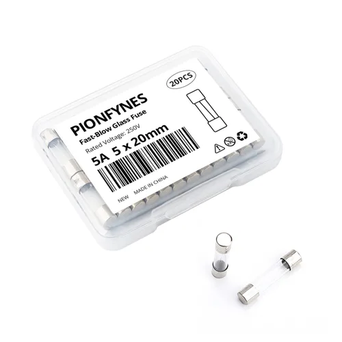 Miniatura 18 de (Paquete de 20) Fusible de soplado rápido de 0.5 A, fusibles de vidrio de 0.5 amperios 250 V, 0.2 x 0.78 pulgadas/0.197 x 0.787 in (0.5 amperios)