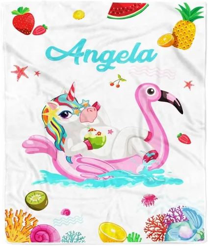 Miniatura 12 de Manta de bebé safari personalizada con nombre personalizado para niñas, hija recién nacida, nieta, sobrina, cumpleaños, manta de forro polar