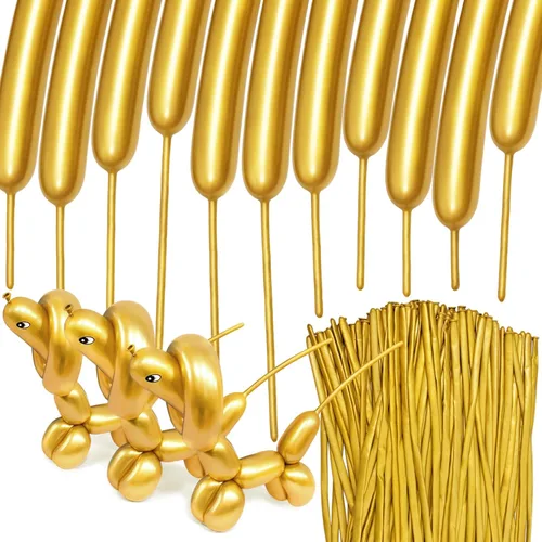 Miniatura 22 de 100Pcs Globos Negros 260, Globos Largos para Atar Arco de Globos, Globos Largos y Finos para Torcer Globos de Animales, Globos para Cumpleaños