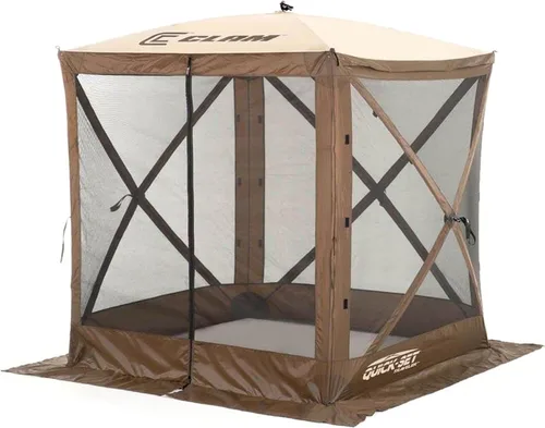 Miniatura 7 de CLAM Tienda de campaña con pantalla emergente, toldo para acampar al aire libre, viajero, 6 x 6 pies, marrón