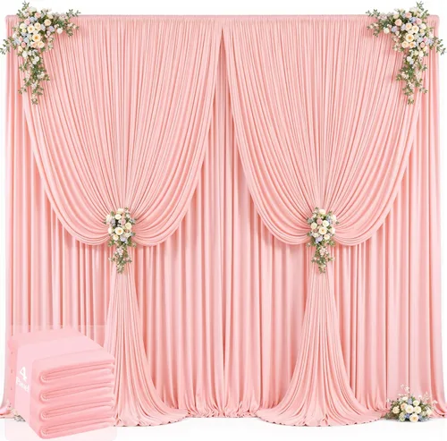 Miniatura 21 de 20 pies x 12 pies Cortinas de Telón de Fondo Azul Bebé Sin Arrugas para Bodas y Fiestas, Telón de Fondo de Tela Azul, Cortinas para Bodas