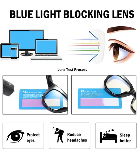 Miniatura 4 de Oversized Reading Glasses for Women,3 Pack Blue Light Blocking Computer Spring hinge Readers