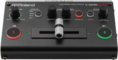 Miniatura 3 de Roland V-02HD MK II – Mezclador de vídeo para transmisión – La solución de transmisión en vivo de dos cámaras más fácil del mundo. Ideal