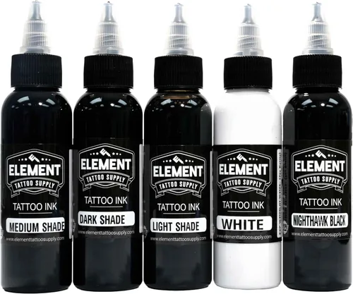 Miniatura 11 de Element Tattoo Supply Tinta de tatuaje blanca Pigmento opaco brillante de grado profesional Fórmula vegana resistente a la decoloración de flujo