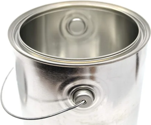 Miniatura 2 de hBARSCI Lata de pintura metálica de 1 galón con orejas, fianza y tapa, fabricado en los Estados Unidos con metal parcialmente reciclado, 100%