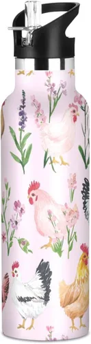Miniatura 23 de Insulated Water Bottle with Straw Double Wall Vacuum Insulated Lightweight for Sports, Travel, and School, Sweet Wolf Purple 17