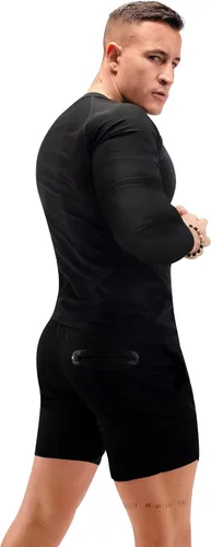 Miniatura 3 de FUXERT Camisa de sauna para hombre, de manga larga, traje de sauna para atrapar el calor, camisas de entrenamiento para mejorar el sudor, chaleco