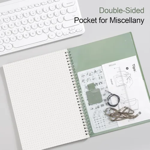 Miniatura 5 de AHGXG Diario de puntos, cuaderno en espiral de cuadrícula de puntos de 8.5 x 11 pulgadas, cuaderno de puntos grande A4, papel grueso de 3.53 oz/m²
