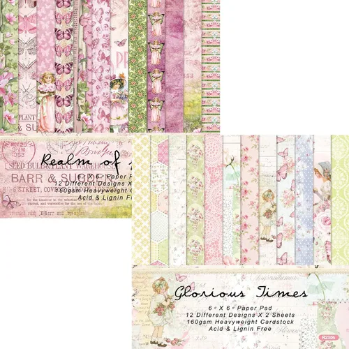 48 hojas de papel de álbum de recortes floral morado/rosa rosa de hortensia, 6 x 6 pulgadas, bloc de papel de patrón de una sola cara, suministros