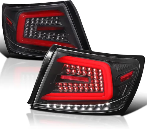 Miniatura 13 de SPEC-D TUNING Luces traseras secuenciales negras con barra LED blanca compatibles con Subaru Impreza/Impreza WRX 2008-2011, conjunto de par