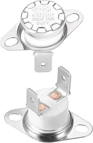 Miniatura 7 de uxcell KSD301 Termostato 266.0 °F/266°F 10A Normalmente Cerrado N.C Ajuste Snap Disc Interruptor de temperatura para microondas, horno, cafetera 2