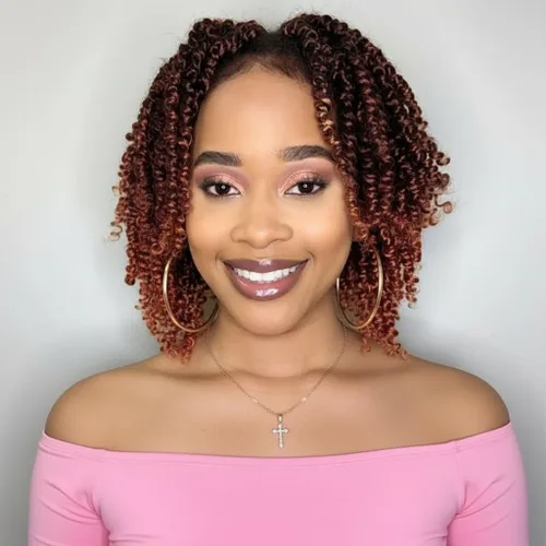 Miniatura 34 de Fulcrum Pelo de ganchillo Passion Twist de 8 pulgadas, 9 paquetes de cabello pretrenzado y prerrizado para mujeres negras (8 pulgadas