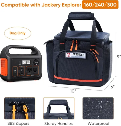 Miniatura 4 de Estuche de Transporte de Viaje Compatible con Jackery Explorer 300/240/160, Estuche de Almacenamiento de Estación de Energía Portátil con Fondo
