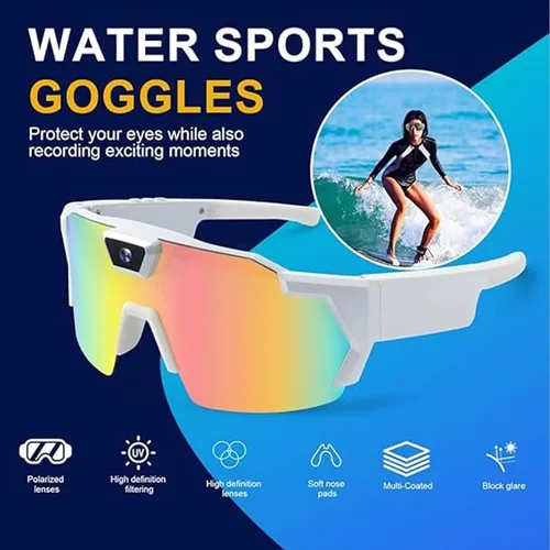 Miniatura 4 de POV - Lentes de sol de béisbol 4K con cámara, lentes de cámara inteligente para hombres y mujeres, gafas de sol con cámaras con tarjeta SD de 32 GB