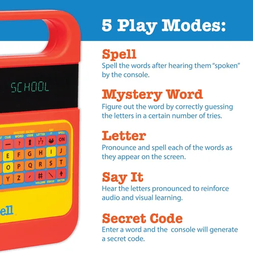 Miniatura 5 de Speak & Spell - Juego electrónico de aprendizaje educativo, juegos de ortografía, arcade de mano retro de los años 80, juguetes para autismo
